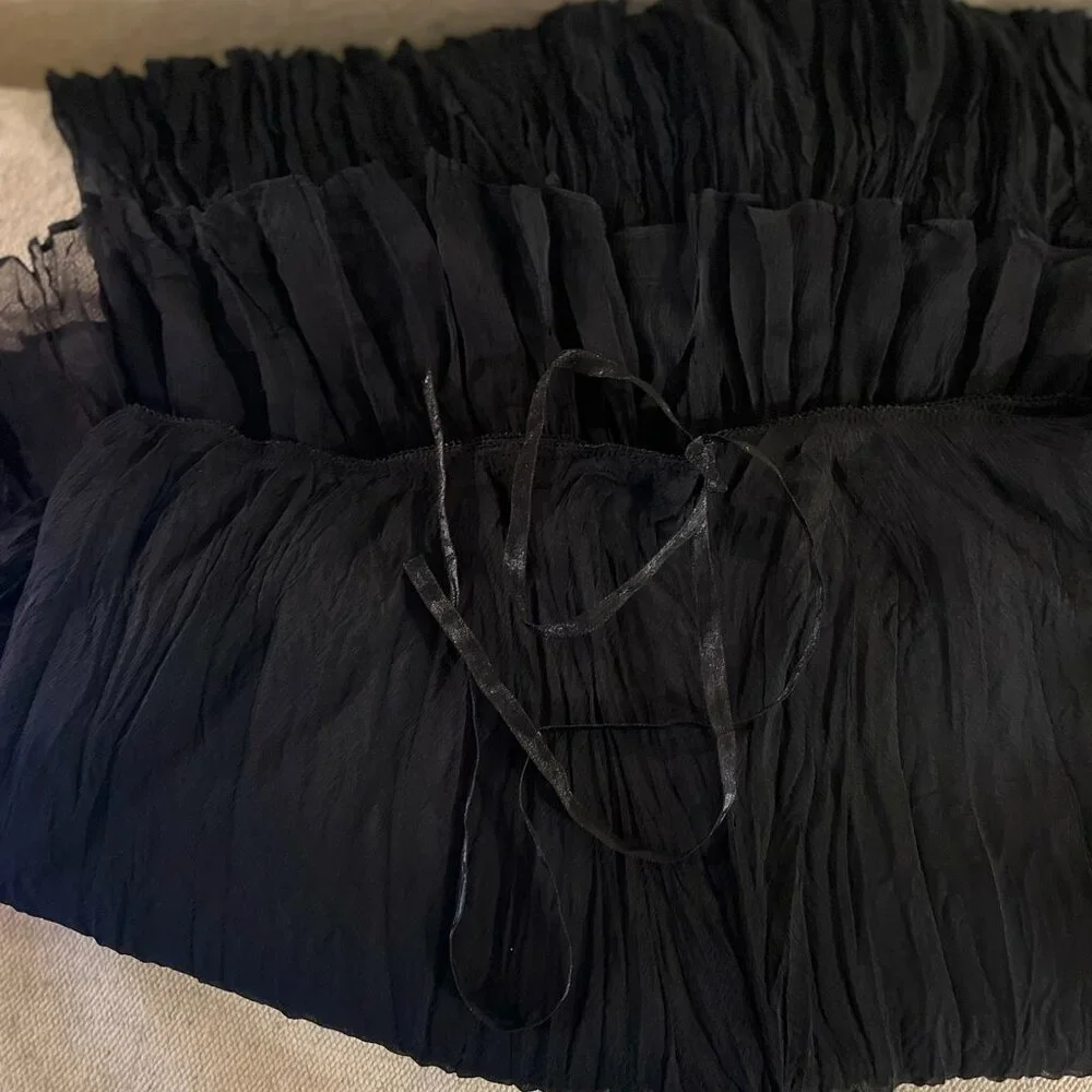 Linq Los Angeles Woman's 100% Silk Tiered Skirt Sz Lr
